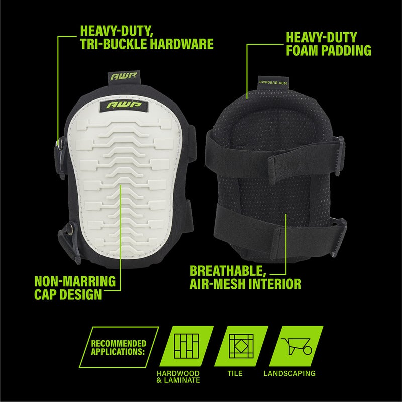 AWP Non-Marring Knee Pads with Heavy Duty Foam Padding for Sub-Floor/Underlayment and Tile, Knee Pads with Breathable Air-Mesh Interior for All-Day Support & Stability, One Size | 1L-324-1 - Image 3